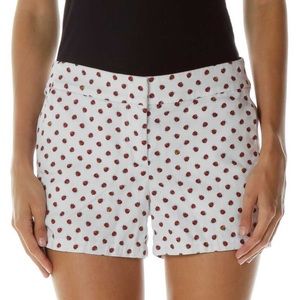 J Crew Ladybug Print White Mini Shorts Size 2